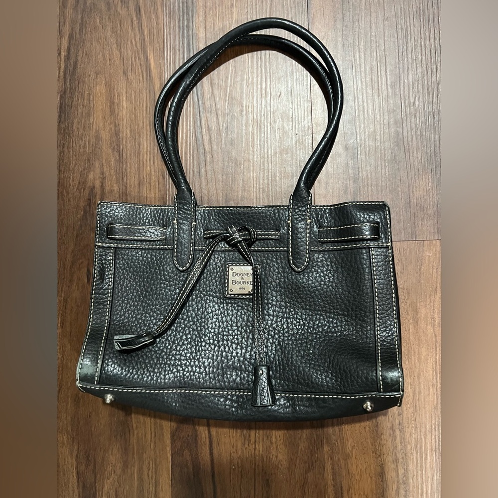 Dooney & Bourke Black Pebbled Leather Shoulder Bag